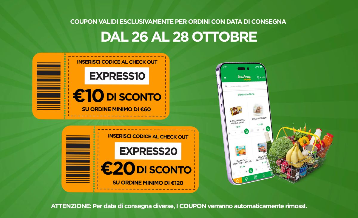 Coupon 26-28 ottobre